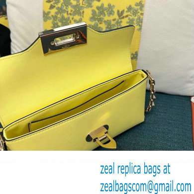 Valentino Rockstud Brushed Calfskin Shoulder Bag Yellow 2023 - Click Image to Close