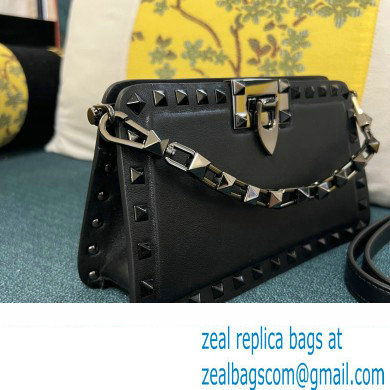 Valentino Rockstud Clutch Bag In Calfskin Black 2024