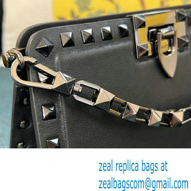 Valentino Rockstud Clutch Bag In Calfskin Black 2024