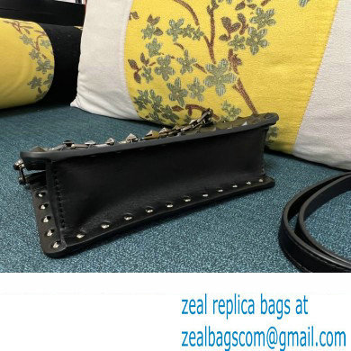 Valentino Rockstud Clutch Bag In Calfskin Black 2024 - Click Image to Close