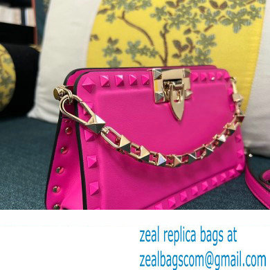 Valentino Rockstud Clutch Bag In Calfskin Fuchsia 2024