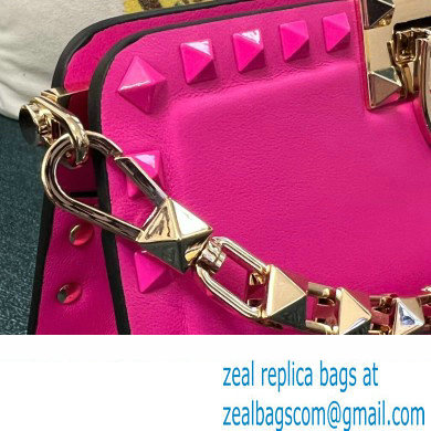 Valentino Rockstud Clutch Bag In Calfskin Fuchsia 2024 - Click Image to Close