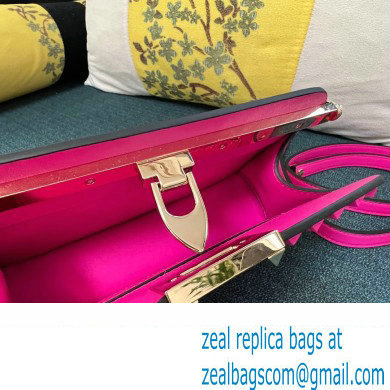 Valentino Rockstud Clutch Bag In Calfskin Fuchsia 2024 - Click Image to Close
