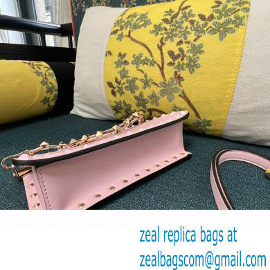 Valentino Rockstud Clutch Bag In Calfskin Pink 2024
