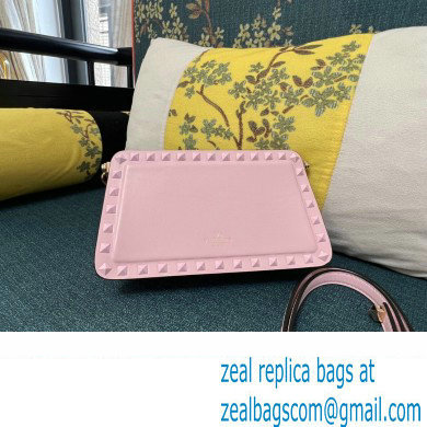 Valentino Rockstud Clutch Bag In Calfskin Pink 2024