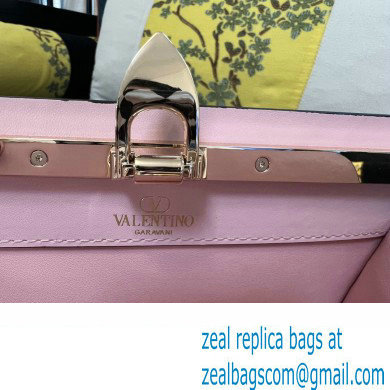 Valentino Rockstud Clutch Bag In Calfskin Pink 2024