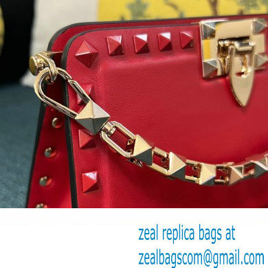 Valentino Rockstud Clutch Bag In Calfskin Red 2024 - Click Image to Close