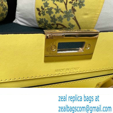 Valentino Rockstud Clutch Bag In Calfskin Yellow 2024