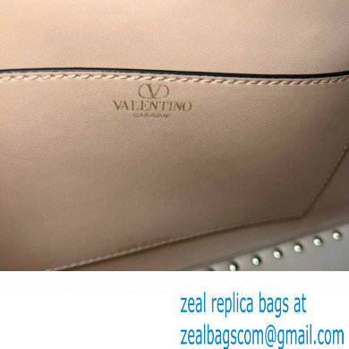 Valentino Rockstud E/W calfskin Large handbag Beige 2023 - Click Image to Close