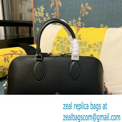 Valentino Rockstud E/W calfskin Large handbag Black/Gold 2023