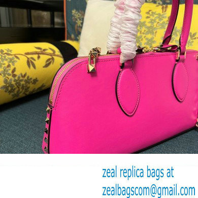 Valentino Rockstud E/W calfskin Large handbag Fuchsia 2023 - Click Image to Close