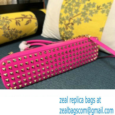 Valentino Rockstud E/W calfskin Large handbag Fuchsia 2023 - Click Image to Close
