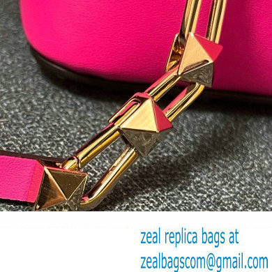 Valentino Rockstud E/W calfskin Large handbag Fuchsia 2023 - Click Image to Close