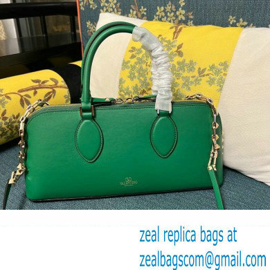 Valentino Rockstud E/W calfskin Large handbag Green 2023 - Click Image to Close