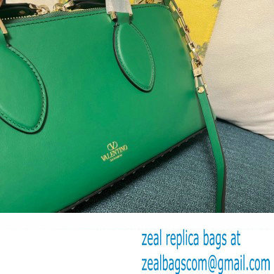 Valentino Rockstud E/W calfskin Large handbag Green 2023 - Click Image to Close