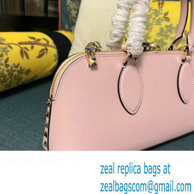 Valentino Rockstud E/W calfskin Large handbag Pink 2023 - Click Image to Close