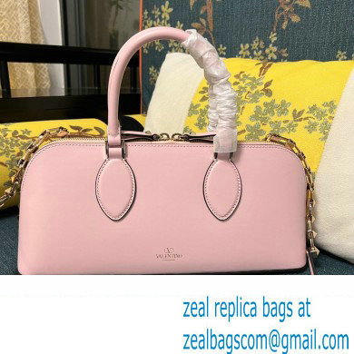 Valentino Rockstud E/W calfskin Large handbag Pink 2023 - Click Image to Close