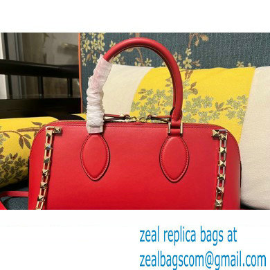 Valentino Rockstud E/W calfskin Large handbag Red 2023 - Click Image to Close