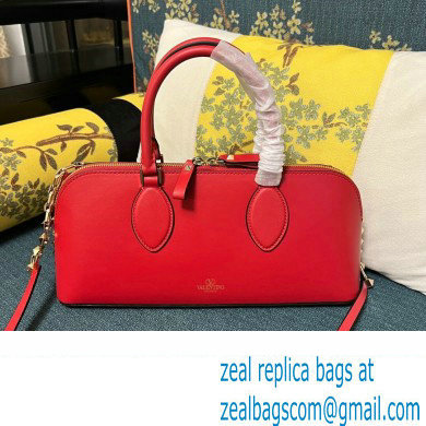 Valentino Rockstud E/W calfskin Large handbag Red 2023 - Click Image to Close