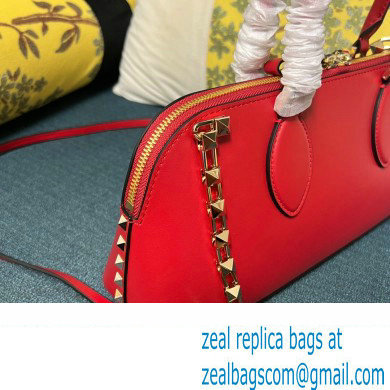 Valentino Rockstud E/W calfskin Large handbag Red 2023 - Click Image to Close