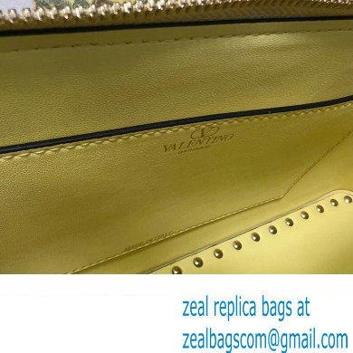Valentino Rockstud E/W calfskin Large handbag Yellow 2023 - Click Image to Close