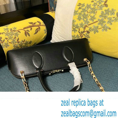 Valentino Rockstud E/W calfskin Small handbag Black/Gold 2023