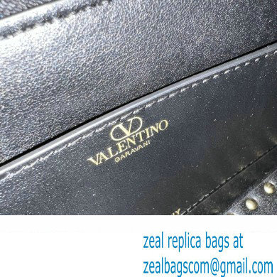 Valentino Rockstud E/W calfskin Small handbag Black/Gold 2023