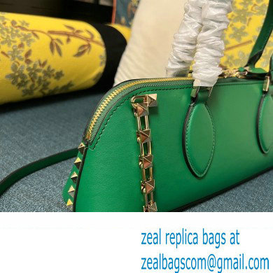 Valentino Rockstud E/W calfskin Small handbag Green 2023 - Click Image to Close