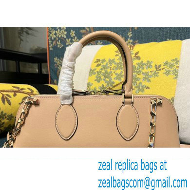 Valentino Rockstud E/W calfskin Small handbag Nude 2023 - Click Image to Close