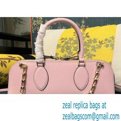 Valentino Rockstud E/W calfskin Small handbag Pink 2023 - Click Image to Close