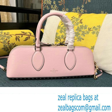 Valentino Rockstud E/W calfskin Small handbag Pink 2023 - Click Image to Close