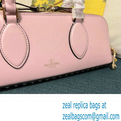 Valentino Rockstud E/W calfskin Small handbag Pink 2023 - Click Image to Close