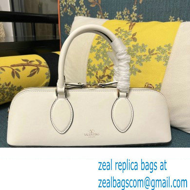 Valentino Rockstud E/W calfskin Small handbag White 2023 - Click Image to Close