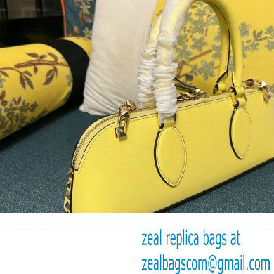 Valentino Rockstud E/W calfskin Small handbag Yellow 2023 - Click Image to Close