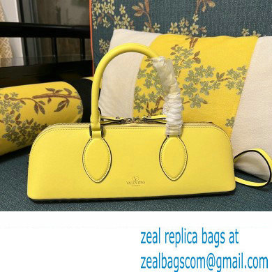 Valentino Rockstud E/W calfskin Small handbag Yellow 2023