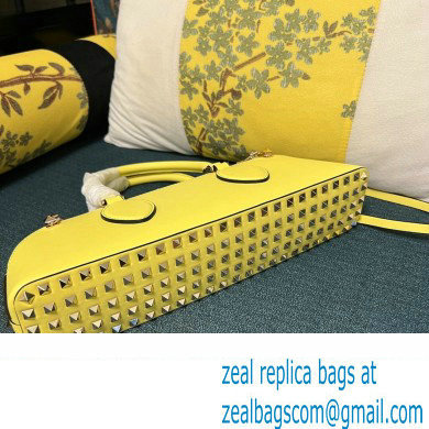 Valentino Rockstud E/W calfskin Small handbag Yellow 2023