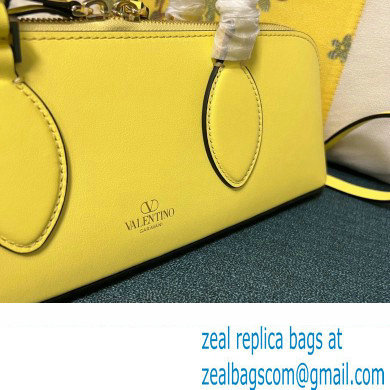 Valentino Rockstud E/W calfskin Small handbag Yellow 2023