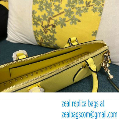 Valentino Rockstud E/W calfskin Small handbag Yellow 2023