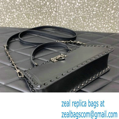 Valentino Rockstud Handbag In Calfskin Black 2024 - Click Image to Close