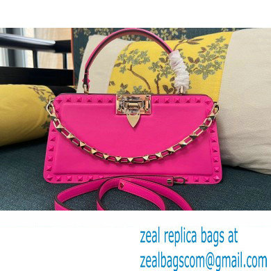 Valentino Rockstud Handbag In Calfskin Fuchsia 2024 - Click Image to Close