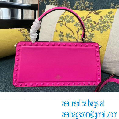 Valentino Rockstud Handbag In Calfskin Fuchsia 2024 - Click Image to Close