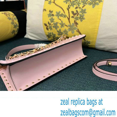 Valentino Rockstud Handbag In Calfskin Pink 2024 - Click Image to Close