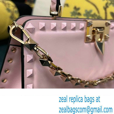 Valentino Rockstud Handbag In Calfskin Pink 2024