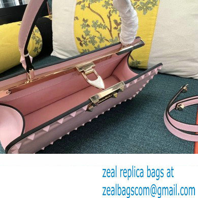 Valentino Rockstud Handbag In Calfskin Pink 2024 - Click Image to Close