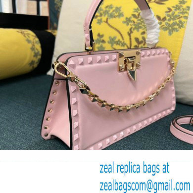 Valentino Rockstud Handbag In Calfskin Pink 2024