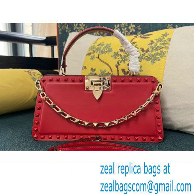 Valentino Rockstud Handbag In Calfskin Red 2024