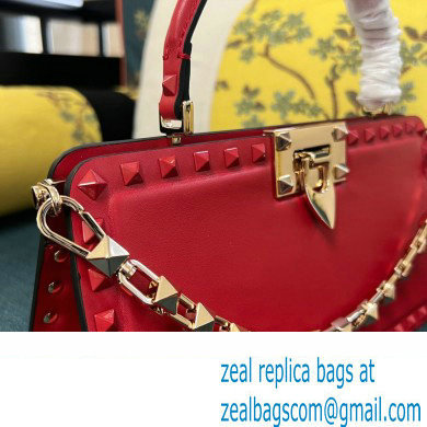 Valentino Rockstud Handbag In Calfskin Red 2024 - Click Image to Close