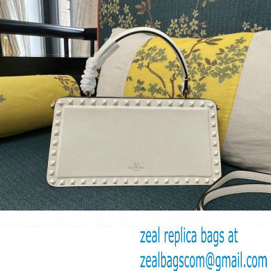 Valentino Rockstud Handbag In Calfskin White 2024