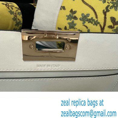 Valentino Rockstud Handbag In Calfskin White 2024 - Click Image to Close