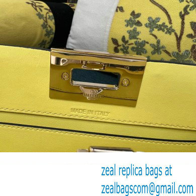 Valentino Rockstud Handbag In Calfskin Yellow 2024
